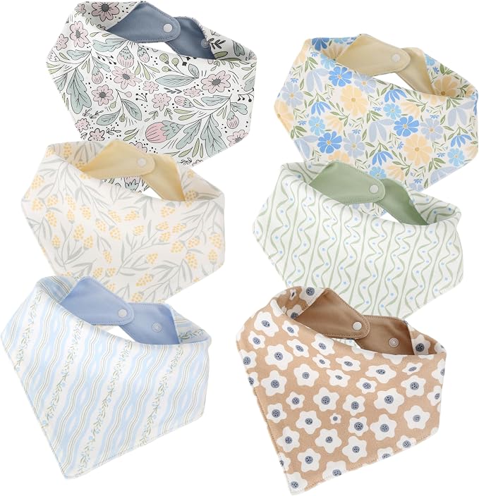 JUVA Baby Bandana Drool Bibs 6pk, Organic Cotton, Absorbent & Reversible | 100% by Unknown