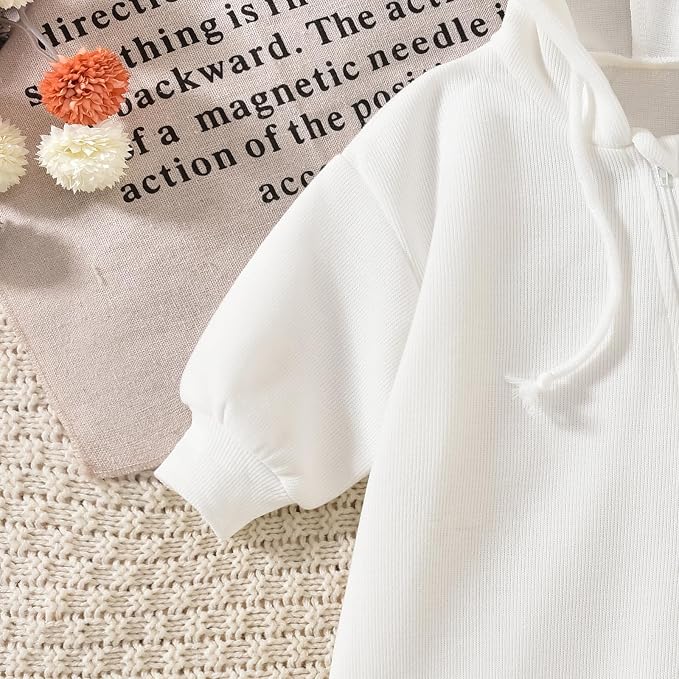 Unutiylo Unisex Baby Boys Girls Long Sleeve Infant Baby Zipper Hooded Jumpsuits - Image 6
