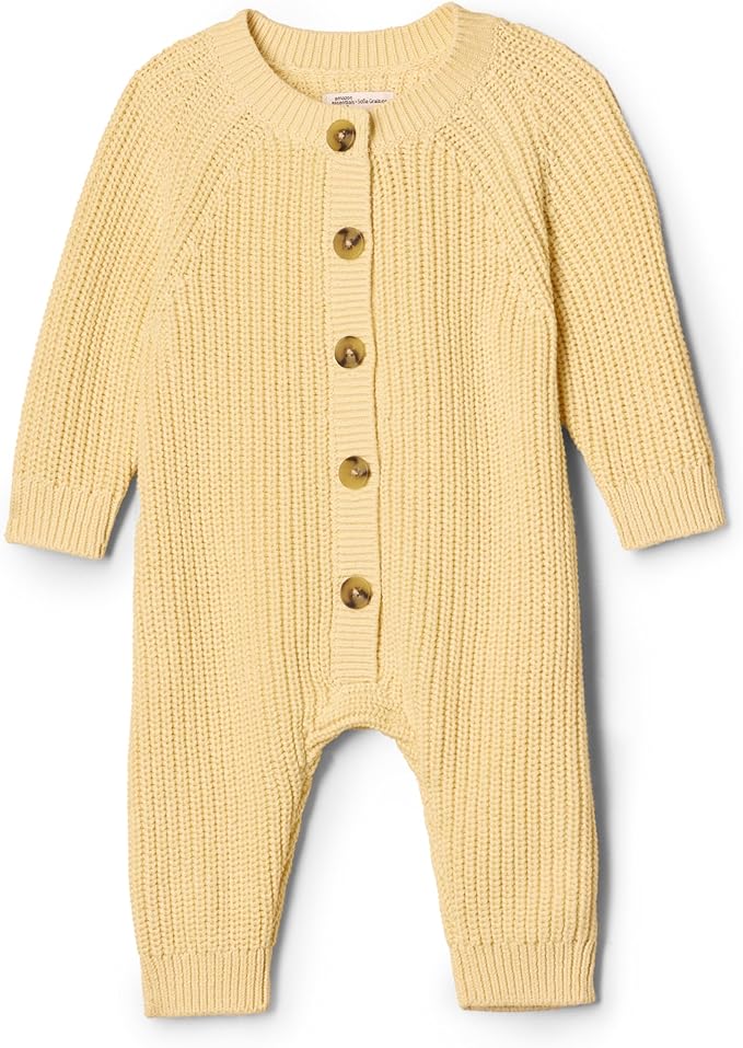 Amazon Essentials x Sofia Grainge Unisex Babies' Cotton Knit Playsuit by AmazonEssentials