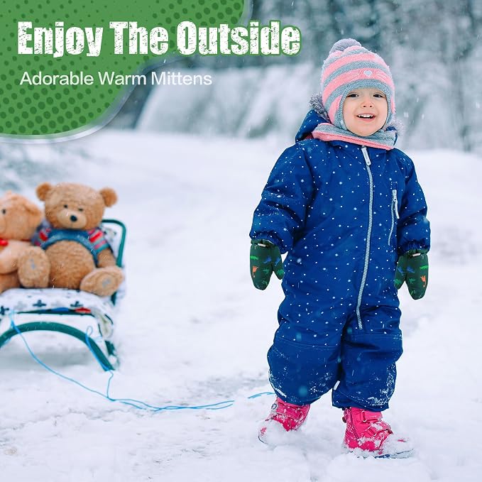 Toddler Mittens Lined Fleece Snow Gloves - Image 5