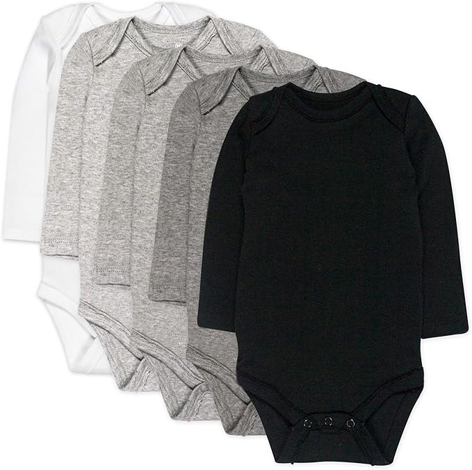 HonestBaby baby-girls 5-pack Long Sleeve Bodysuits One Piece 100% Organic Cotton by HonestBaby