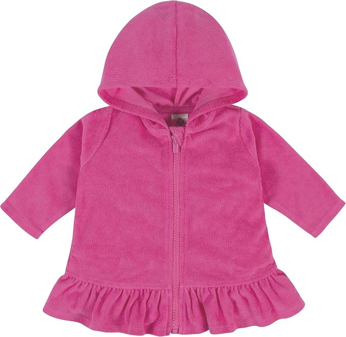 Gerber Baby & Toddler Girls Zipper Hoodie Terry Swimsuit Cover Up by Gerber