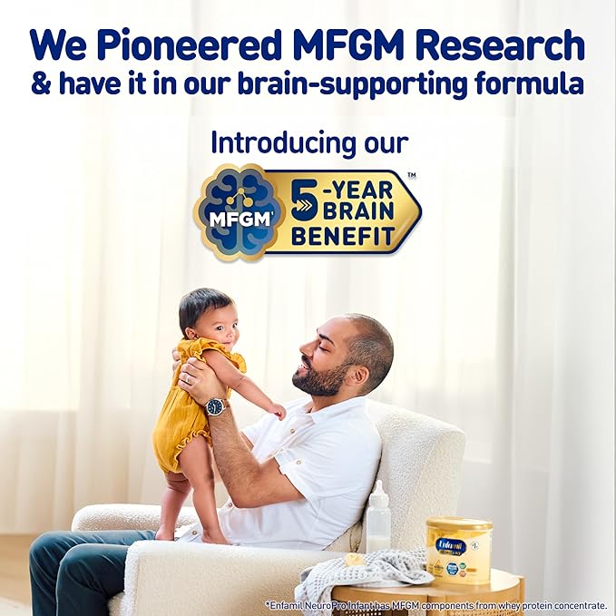 Enfamil NeuroPro Baby Formula, MFGM* 5-Year Benefit, Expert-Recommended Brain-Building Omega-3 DHA, Exclusive Immune Supporting HuMO6 Blend, Infant Formula Powder, Baby Milk, 20.7 Oz