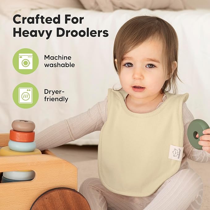 8-Pack Baby Bibs for Boys, Girls - Pullover Bibs for Drooling Teething Baby Girl & Boy Toddler, Newborn, Soft & Absorbent, Cute Colors, Large Torso Coverage Keep Infant Clean & Dry(Terracotta)