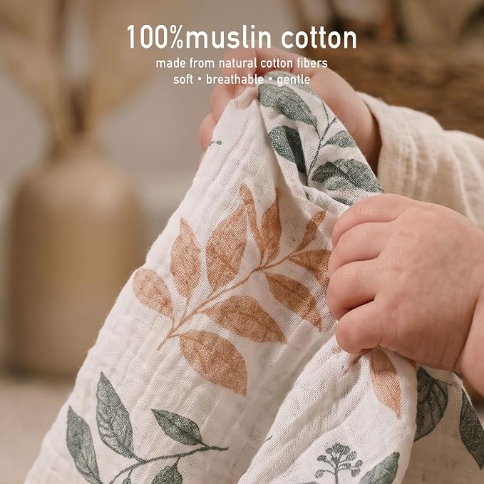 Muslin Receiving Blankets 5 Pack, Soft Swaddle Wraps - Image 2