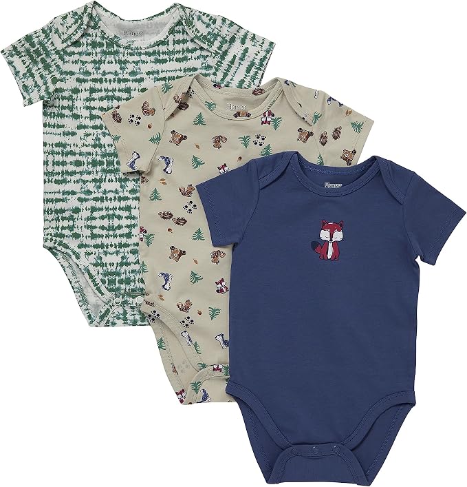 Hanes Baby Pure Comfort Short Sleeve Bodysuits, Infant Bodysuits, Boys & Girls by Hanes