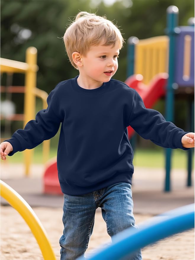 Cooraby 3 Pack Baby and Toddler Boys Crewneck Sweatshirts Kids Solid Cotton - Image 3
