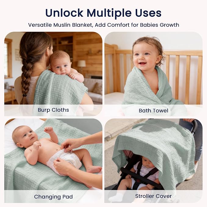 EXQ Home Muslin Swaddle Blankets - Image 5