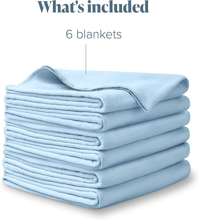 Bare Home Flannel Receiving Blanket, Premium 100% Cotton Flannel Blanket 6-Pack - Image 7
