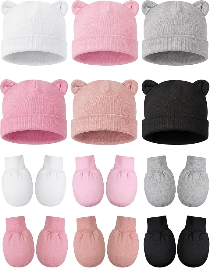 Geyoga 12 Pcs Baby Hat | Newborn Hats Mittens by Frienda