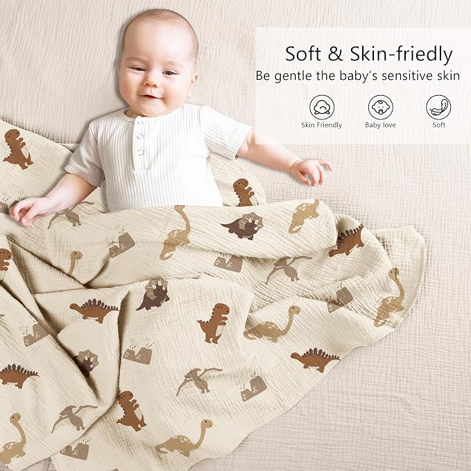 Susurration Muslin Receiving Blanket, 100% Cotton Swaddle Blankets - Image 2