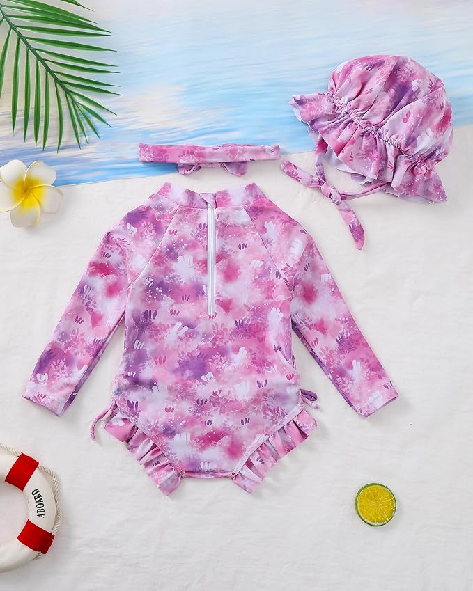 Renotemy Baby Swimsuit Girls One-Piece Swimwear Baby Beach Essentials 3M-3T - Image 3