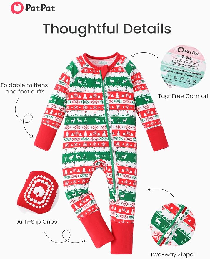 PATPAT Organic Cotton Baby Footie Pajamas - Image 5