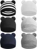 6 Pcs Baby Newborn Bear Ears Hats, Newborn Toddler Soft Beanie Hat by Unknown
