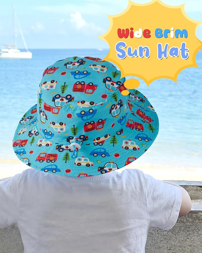 Baby Sun Hat Kids Summer Sun Protection Toddler Bucket Hat Wide Brim Adjustable - Image 3