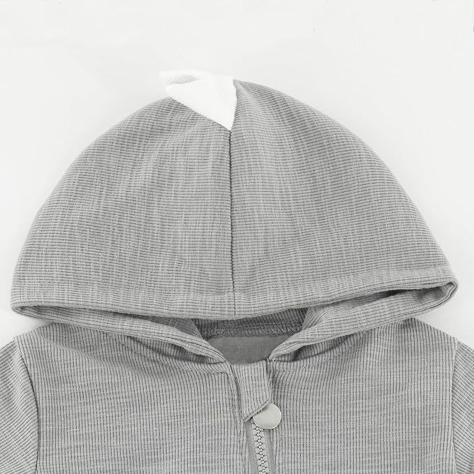 Baby Jumpsuit Hoodie Romper Zipper Long Sleeve One Piece Outfits Warm Clothes - Image 3