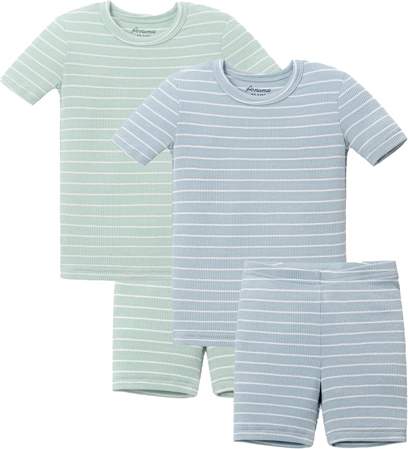 AVAUMA Stripe Pattern Baby Boys Girls Pajama Set Kids Toddler Snug fit Ribbed by AVAUMA
