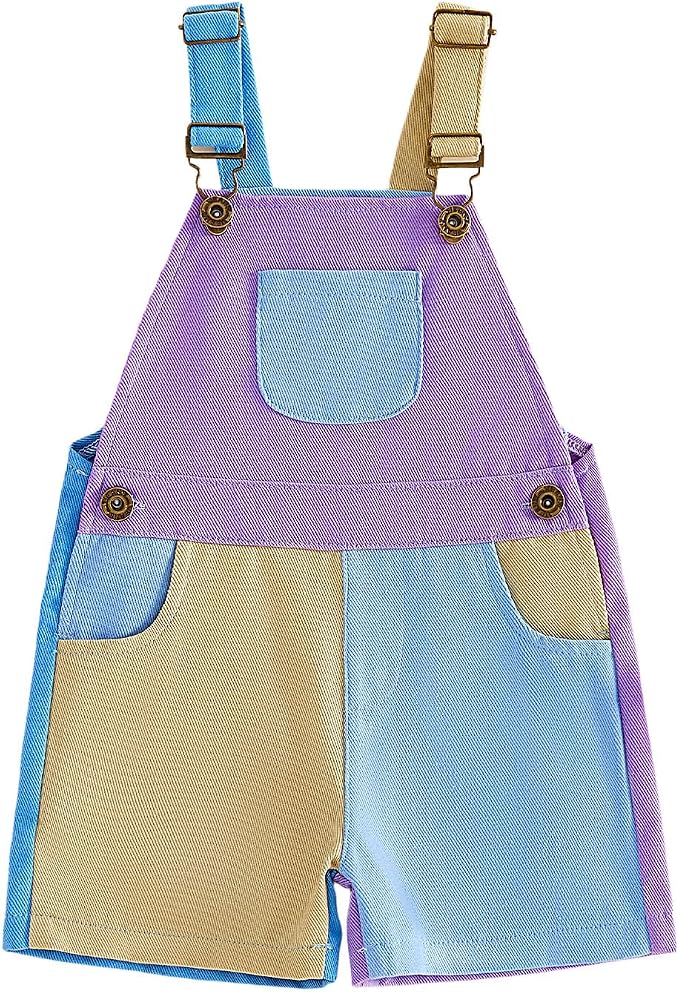 Fernvia Toddler Kids Baby Girl Boy Contrast Color Overalls Shorts Clothes by Fernvia