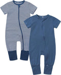 Baby Boy Girl Infant Rompers Short Sleeve Cotton Zipper Footless Summer by BeiVSlley