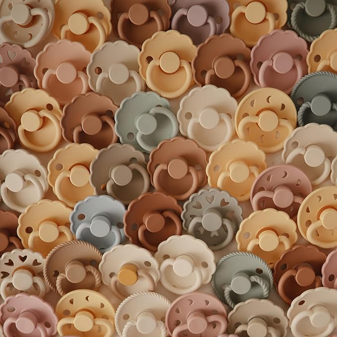 FRIGG SilkySoft Silicone Baby Pacifier 6-Pack Blooming Love | Made in Denmark | BPA-Free (6-18 Months)