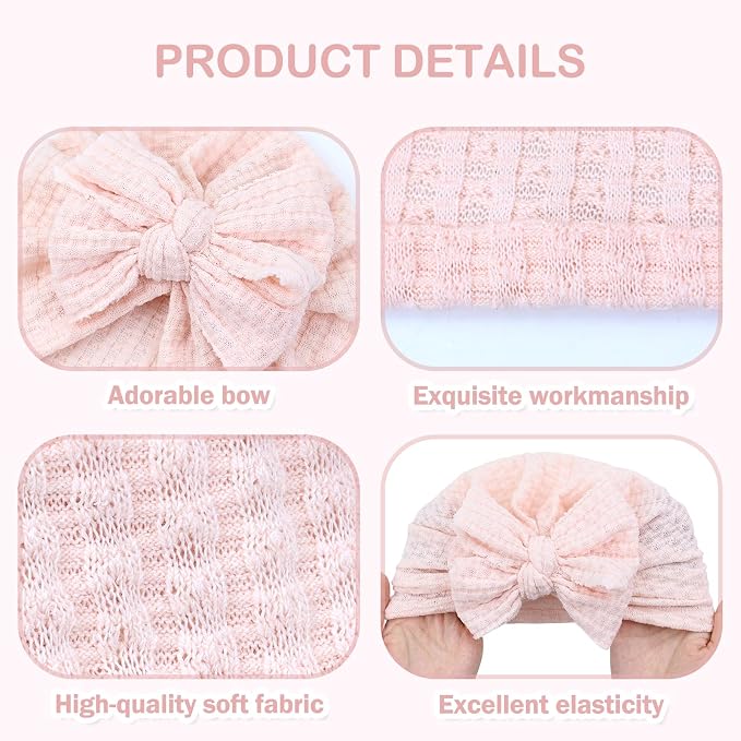 Cinaci 4 Pieces Baby Girls Turban Hats - Image 3