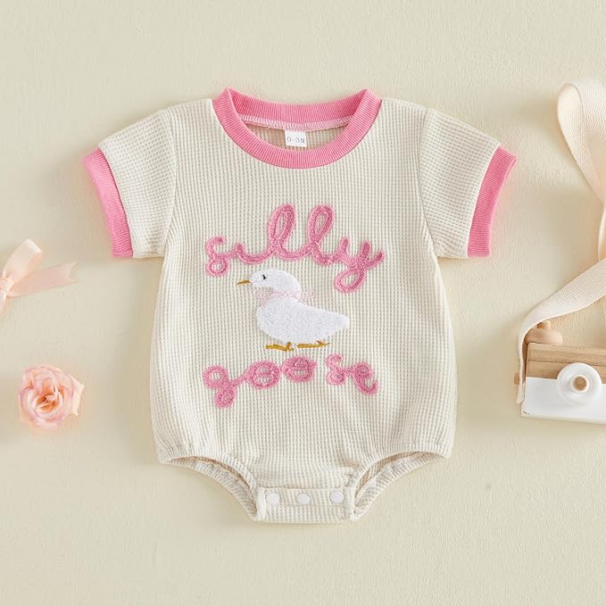 Newborn Baby Boy Girl Summer Clothes Funny Print Sweatshirt Romper Oversized - Image 4