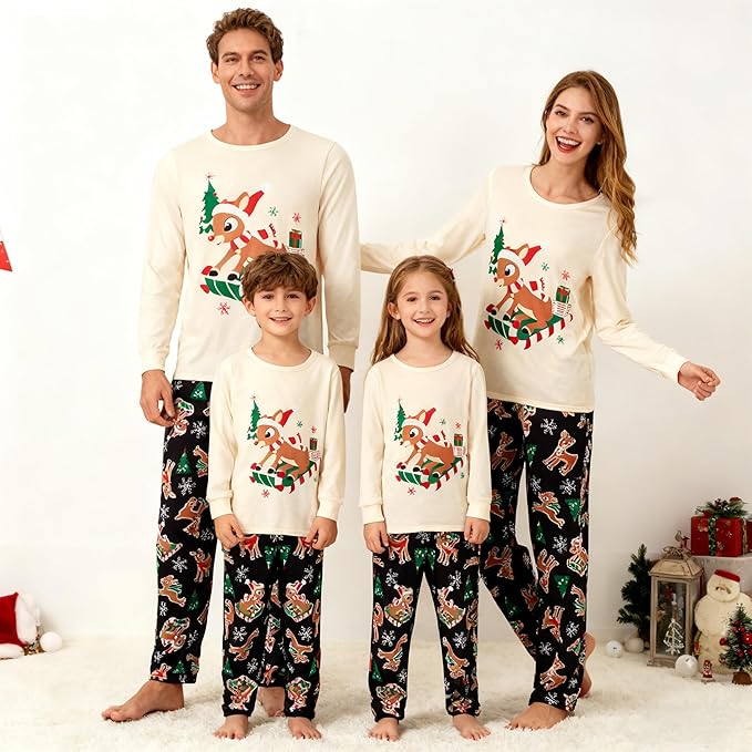 Awoscut Family Christmas Pajamas Matching Pajamas for Family, Xmas PJs Sets Holiday Sleepwear