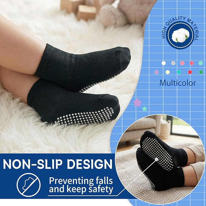 GRPSKCOS Baby Socks Non Slip 12 Pairs Toddler Anti Skid Socks - Image 2