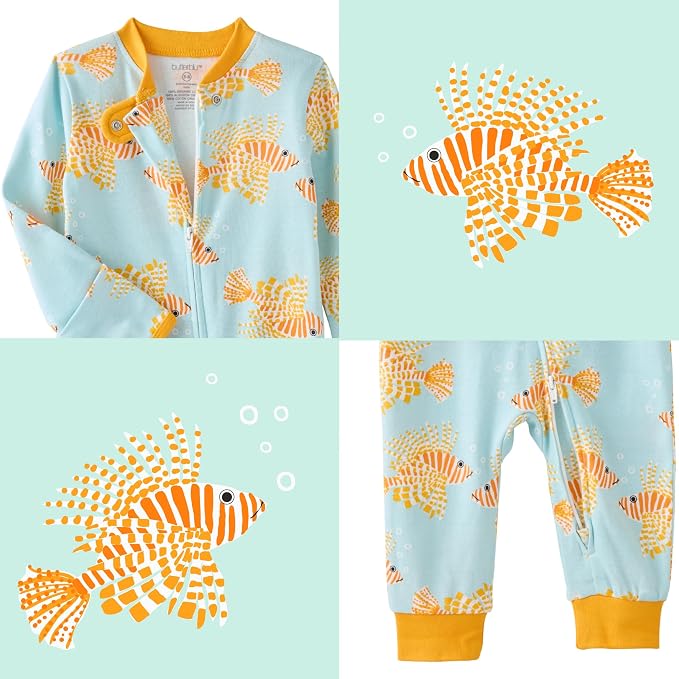 Butterblu Shadow Sleep & Play 100% Cotton Footless Two Way Zip Front PJs - Image 5