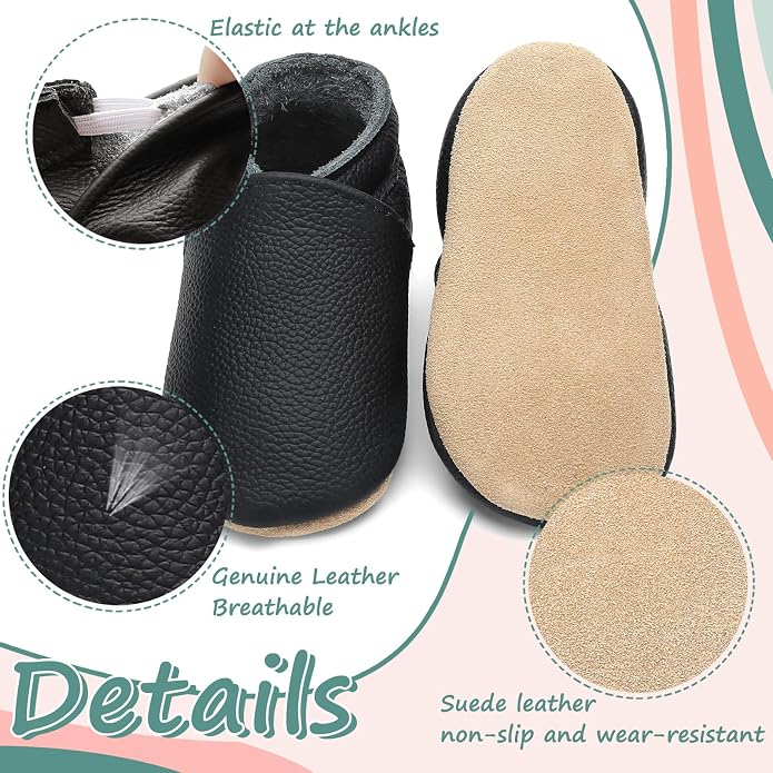 Genuine Leather Baby Booties Soft Sole Toddler Walking Shoes - Image 4