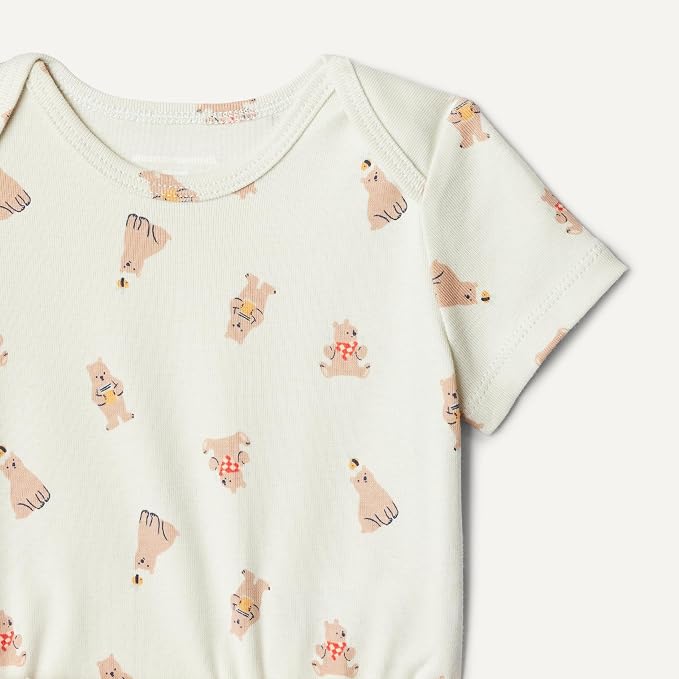 Amazon Essentials Unisex Toddlers' Short Sleeve 100% Cotton Bodysuit and Short - Image 4