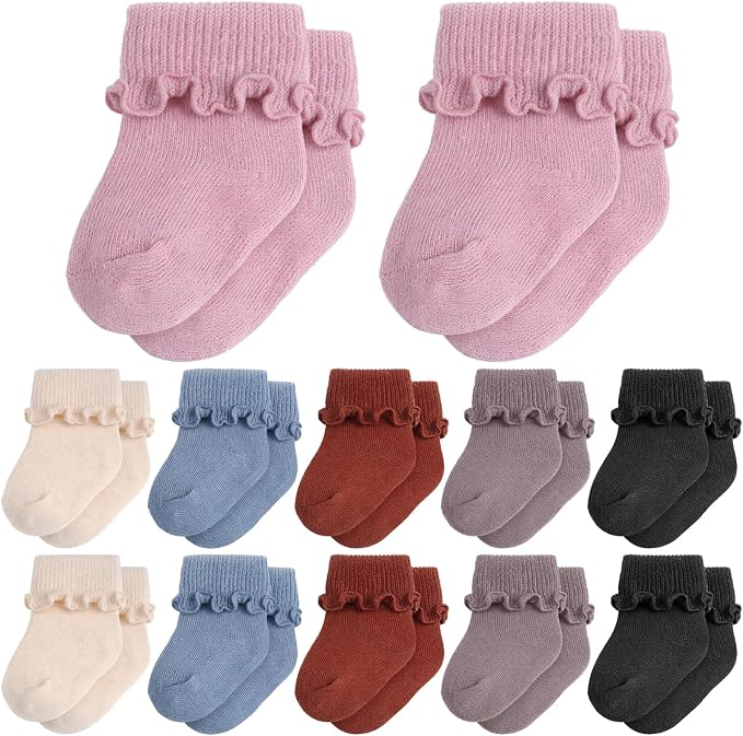 Toulite 12 Pair Preemie Newborn Baby Socks by Toulite