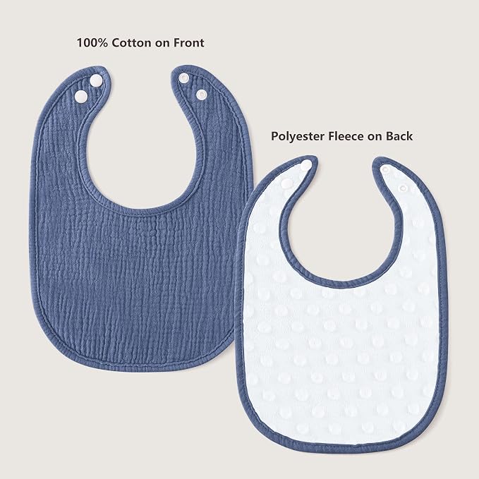 Susurration Muslin Baby Drool Bibs 6Pack Soft Square Adjustable Baby Bandana - Image 2