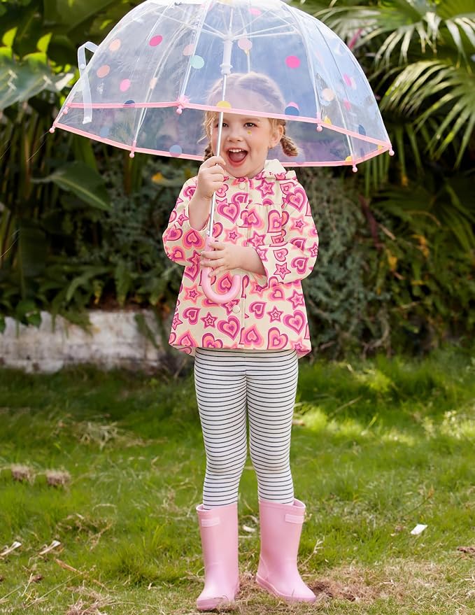 Arshiner Toddler Girls Waterproof Hooded Coat Jacket Outwear Raincoat - Image 4