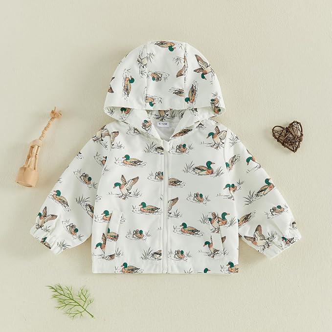 Toddler Windbreaker Jacket Baby Girl Hooded Zip Up Sweatshirt Winter Jacket - Image 5