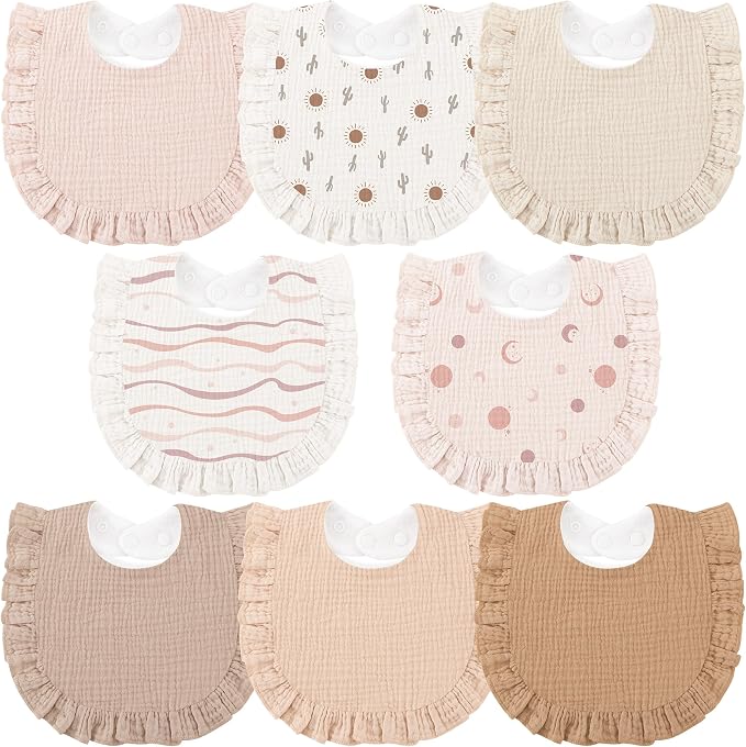 Bearmoss 8 Pack Muslin Baby Bibs by Bearmoss