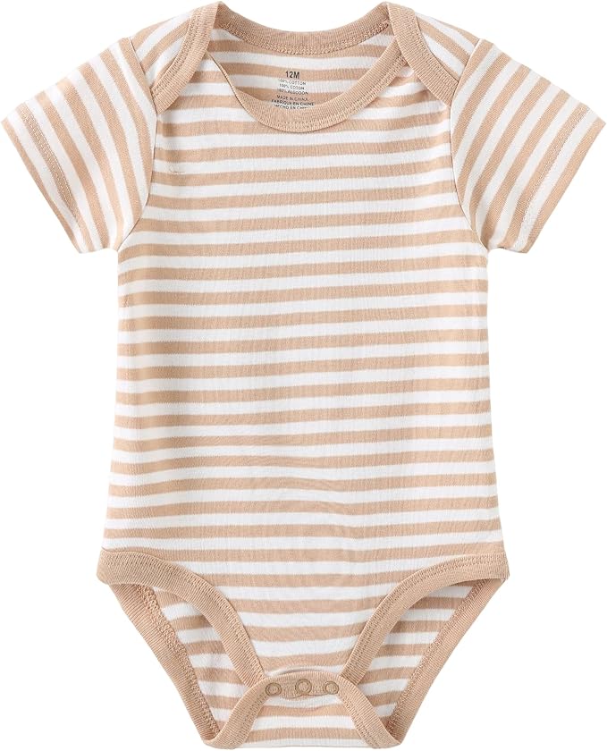 Kiddiezoom Baby Bodysuit Newborn Short Sleeve baby One-Piece Cotton 5-Pack baby - Image 4