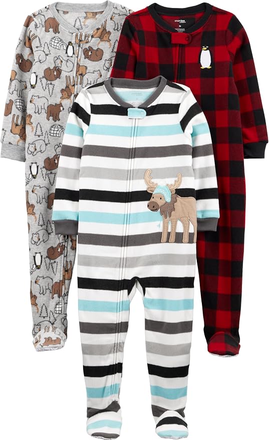 Simple Joys by Carter's Baby Boys Loose-Fit Flame Resistant Fleece Footed by SimpleJoysbyCarters