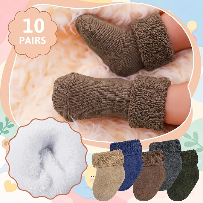 Twistover 10 Pairs Preemie Cotton Turn Cuff Socks - Image 4