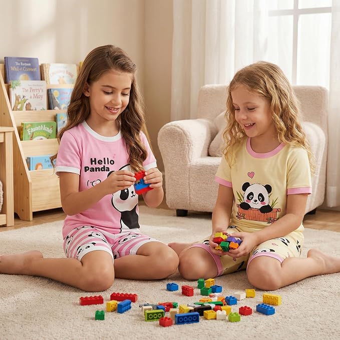 DAUGHTER QUEEN Girls Summer Pajamas Set 4 Pieces 100% Cotton Sleepwear Size 18 - Image 2