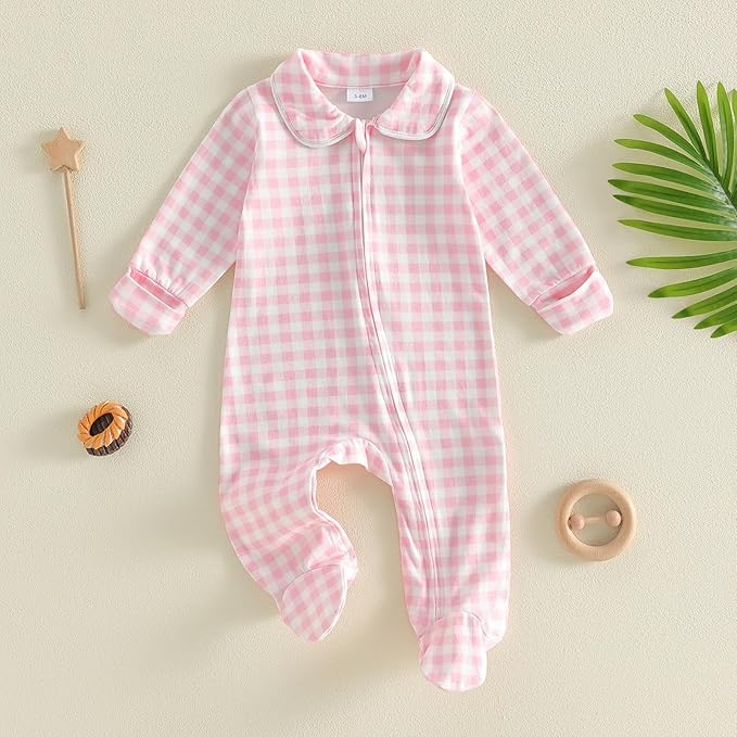 Seyurigaoka Newborn Baby Boy Girl Romper Long Sleeve Zipper Jumpsuit - Image 4
