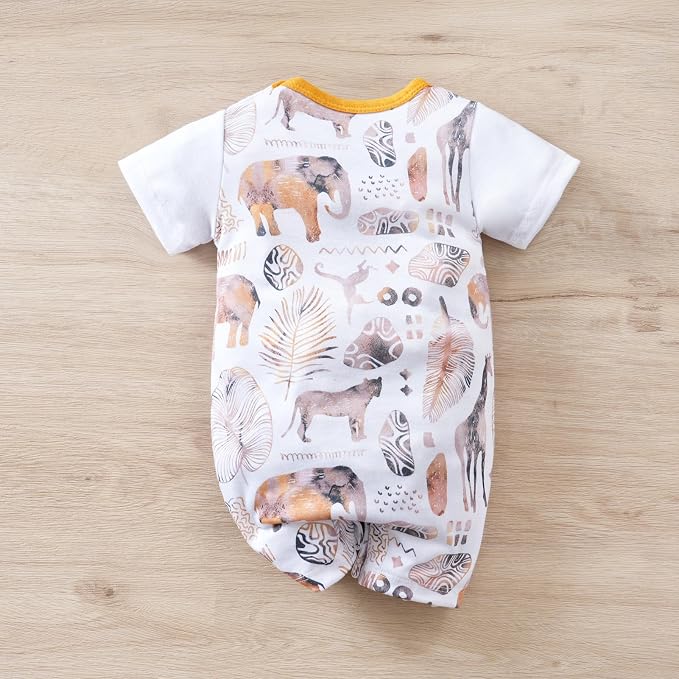 2-Pack Baby Boys Girls Romper Newborn Cartoon Print Short Sleeve Onesie Summer - Image 7