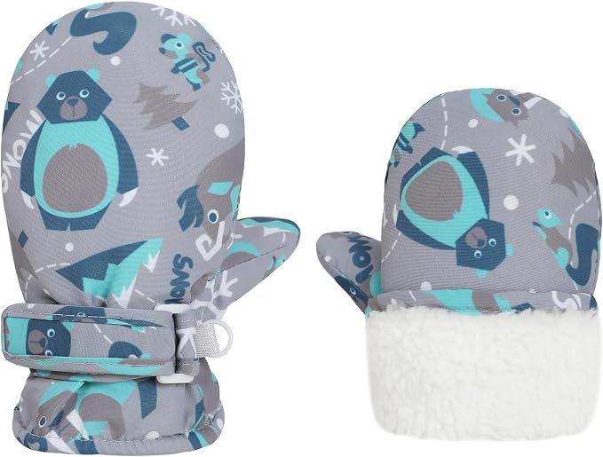 Toddler Gloves Kids Mittens Winter Warm Lined Fleece Gloves Waterproof Snow - Image 3