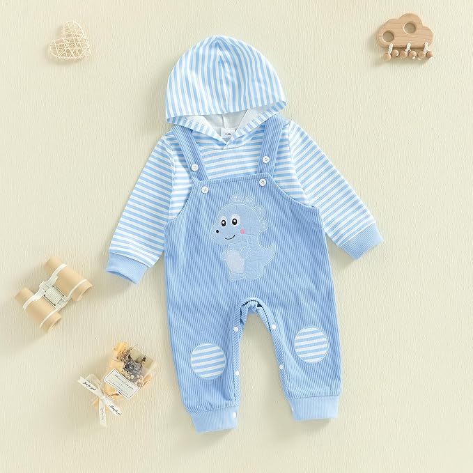 Infant Baby Boy Fall Winter Clothes Outfit Hooded Long Sweatshirt Pant Set - Image 7
