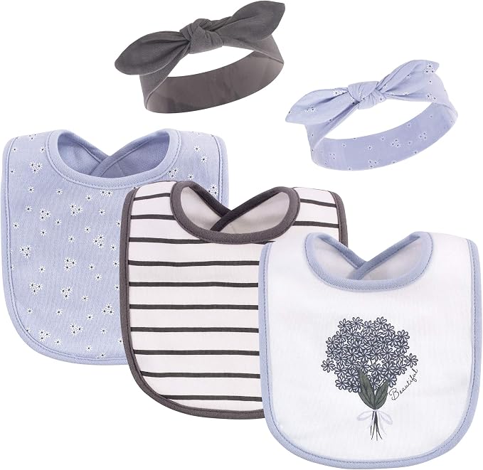 Hudson Baby Unisex Baby Cotton Bib and Headband Set by HudsonBaby