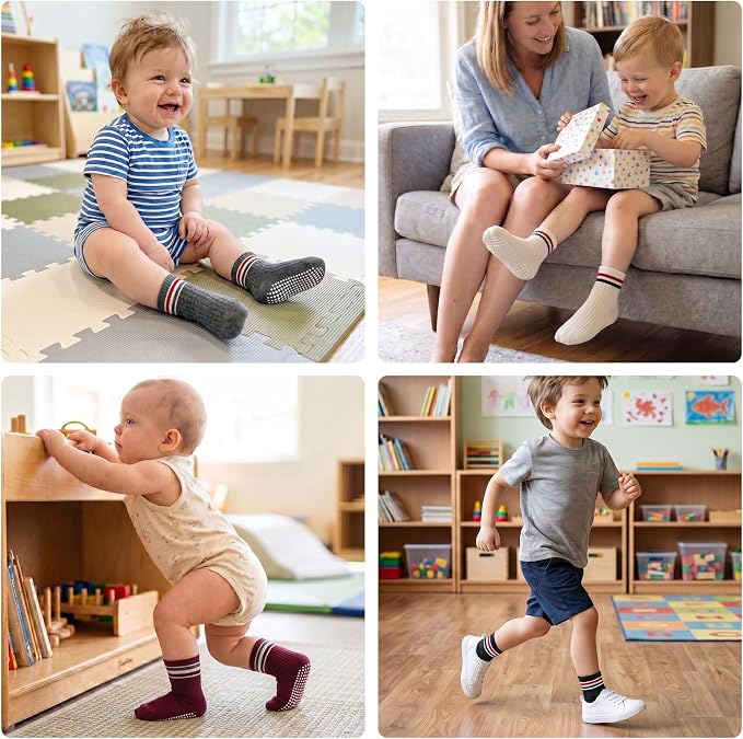 Baby Toddler Essentials Non-Slip Crew Socks - Image 7