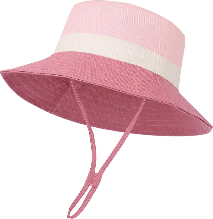 Baby Boy Sun Hat Toddler Bucket Beach Hat Girl UPF 50+ Cotton Linen by YMYDYFC