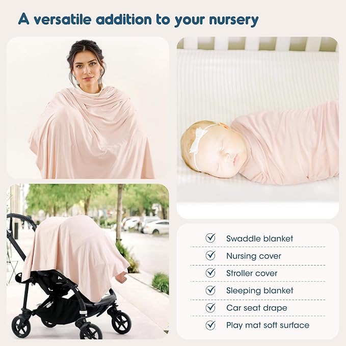 2-Pack Ultra Soft Stretchy Jersey Knit Baby Swaddle Blankets, 33x44 | Snug - Image 5