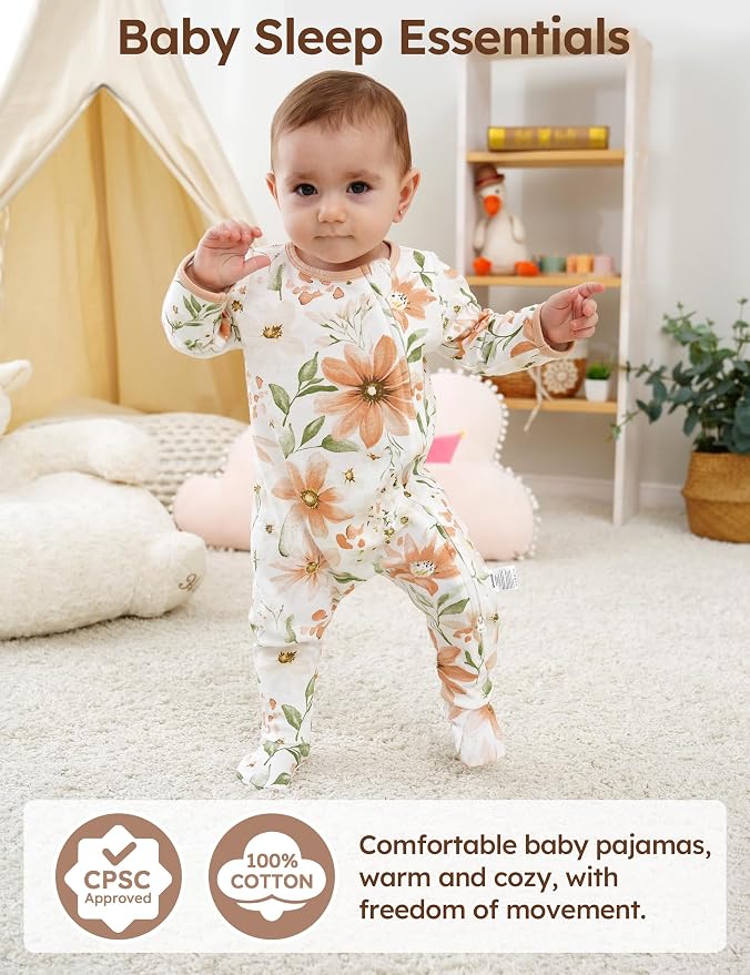 Unnivoll Baby Sleepers 100% Cotton Baby Pajamas Baby Boys Girls Clothes | - Image 2