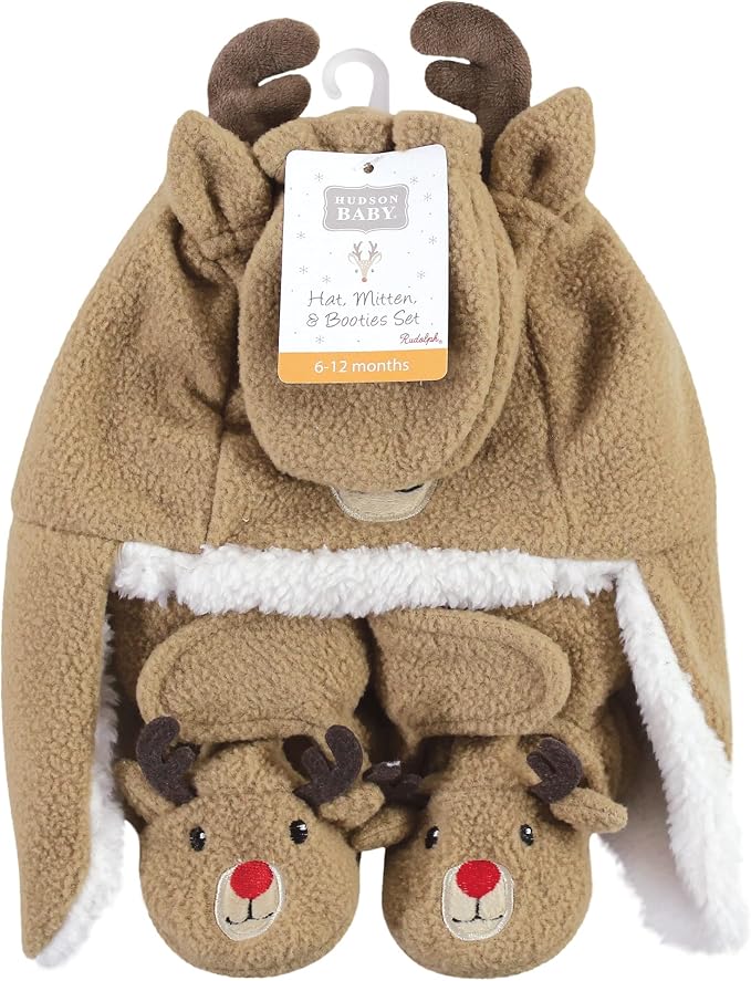 Hudson Baby Baby Hudson Baby Unisex Baby Trapper Hat, Mitten and Bootie Set - Image 2